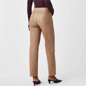 Spanx Faux Leather Slim Straight pants in Toffee
